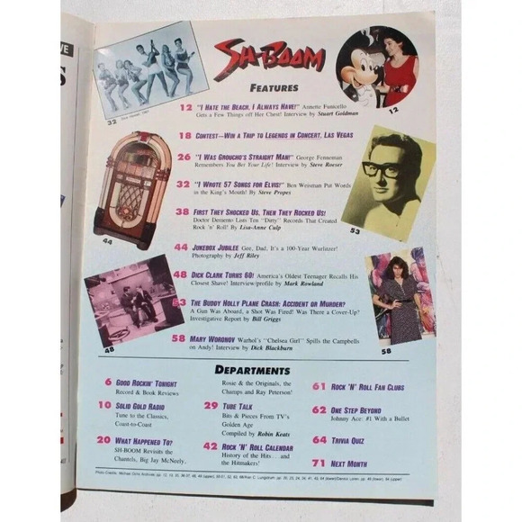Vintage 1989 Sh-Boom Magazine Anette Funicello, Elvis Presley, Groucho Marx - Picture 2 of 5